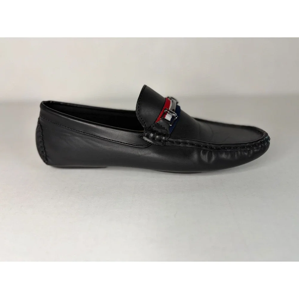 Bruno Marc Mens Black Driving Loafers Horsebit‎ Slip On Moc Toe Shoes Size 6